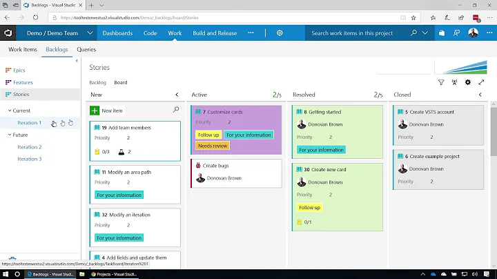 Getting your development projects in order with the tooling for Agile teams in VSTS