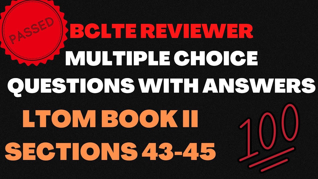 BCLTE BOOK II SECTIONS 43-45 | BCLTE REVIEWER 2023 - YouTube