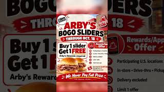 Arby’s BOGO Sliders | Buy 1 Get 1 FREE Through Oct. 18