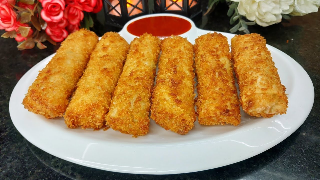 Afghani Chicken Roll | Crispy Cheesy Malai Chicken Roll Recipe | Easy Chicken Snack