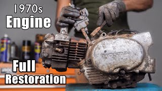 Restoration of 1970s Honda Motorcycle - Full Engine Rebuild