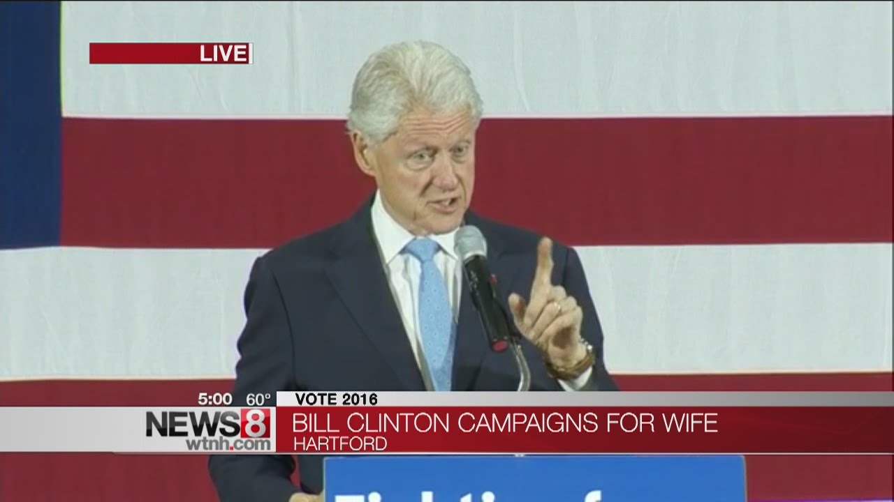 Bill Clinton holds rally for Hillary in Hartford - YouTube