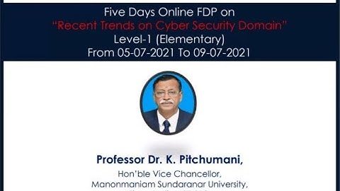 "Inauguration & Keynote Speech" of ATAL 5 Days FDP on "Recent trends on Cyber Security Domain"