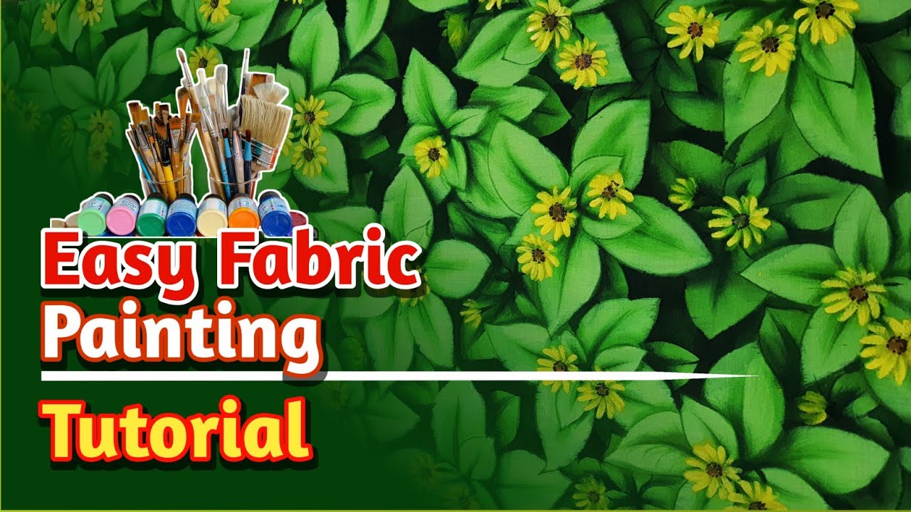 Yellow Flower Fabric Painting Tutorial | Easy painting - YouTube