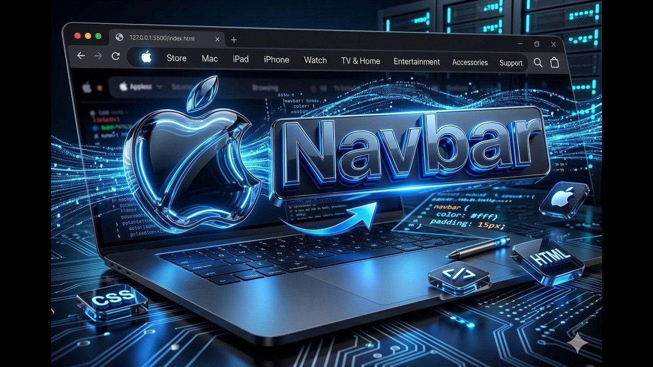 How to Build Apple Navbar Clone with HTML & CSS | Step by Step - YouTube