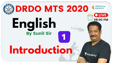 8:00 PM - DRDO MTS 2020 | English by Sunil Sir | Introduction