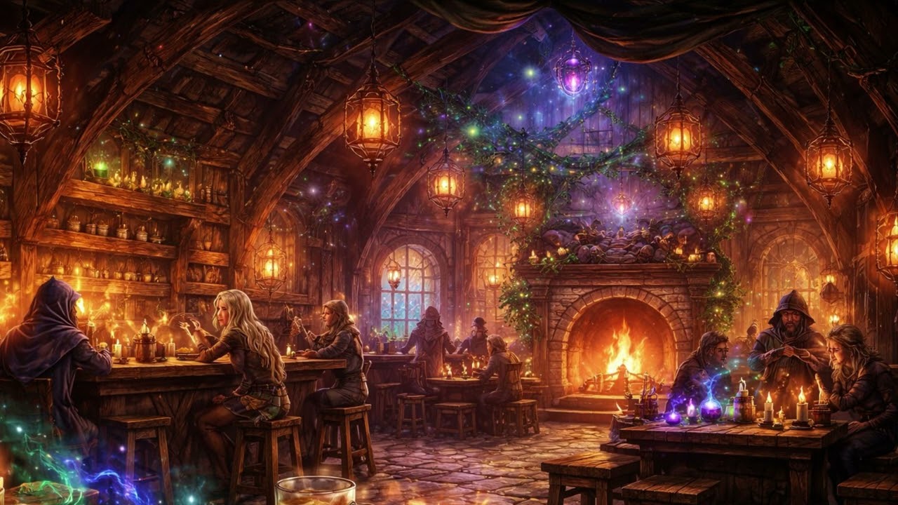 Cozy Fantasy Tavern 🍺 Warm Fireplace & Magical Ambience for Sleep & Relaxation