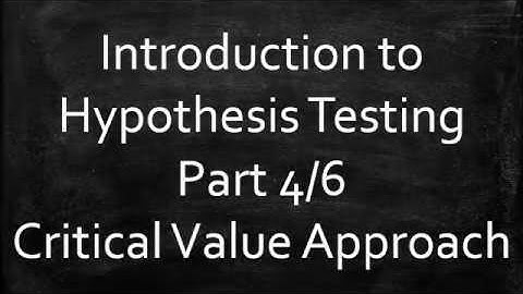 Introduction to Hypothesis Testing: Critical Value Approach