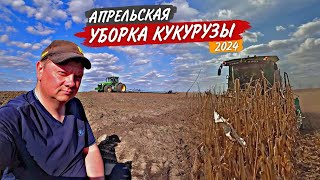 Спасаю John Deere 6170M из грязи на боронование. 'ПОПКОРН'пора в склад! Уборка кукурузы в апреле.