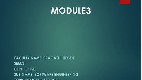VTU SE 18CS35 M3 L6 Design patterns