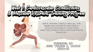 PED 030: Week 1 of Cardiovascular Conditioning & Mascular Resistance Training Program.