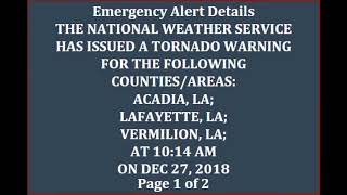 EAS: Tornado Warning: Louisiana