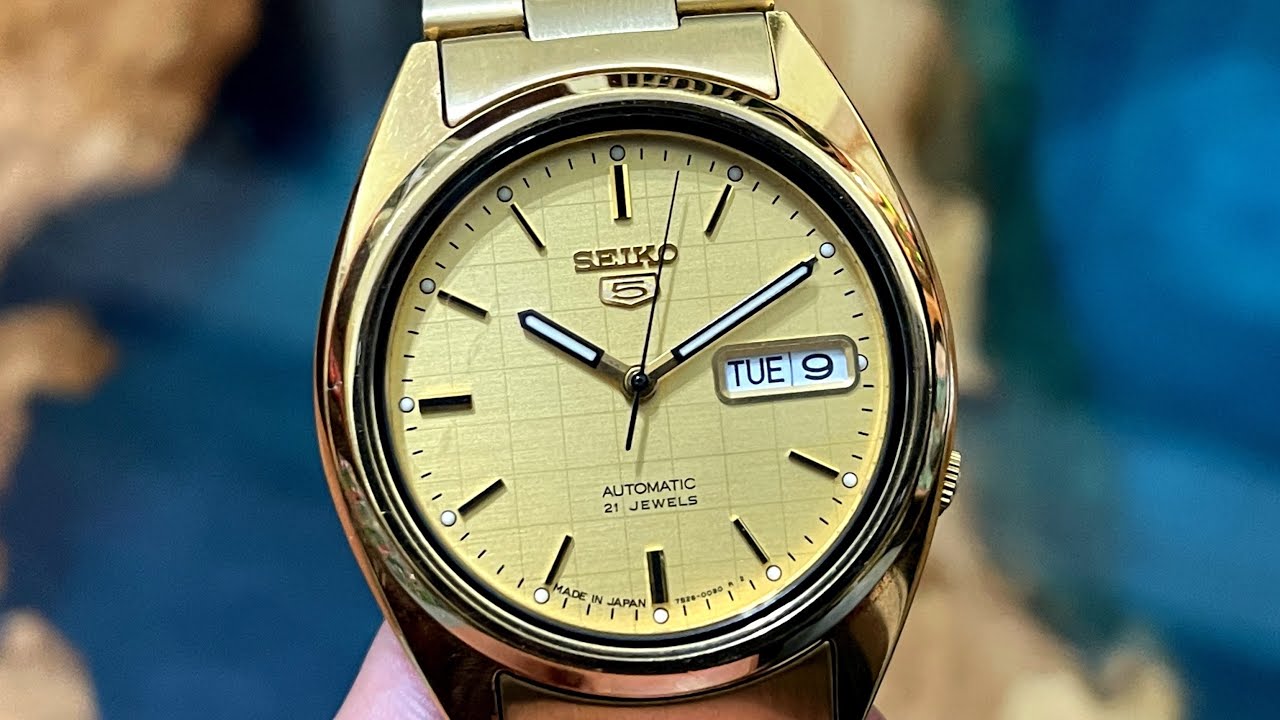 Đồng hồ Seiko 5 Automatic 7S26- vàng gold | Review đồng hồ nhật | Quang  Lâm. - YouTube