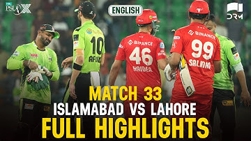 Full Highlights | Islamabad United vs Lahore Qalandars | 𝐄𝐍𝐆𝐋𝐈𝐒𝐇 | Match 33 | HBL PSL X | M3O1K