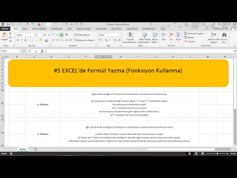 Video: Excel'de Bir Fonksiyon Nasıl Yazılır