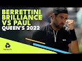 Matteo berrettini brilliance vs tommy paul  queens 2022 quarterfinal