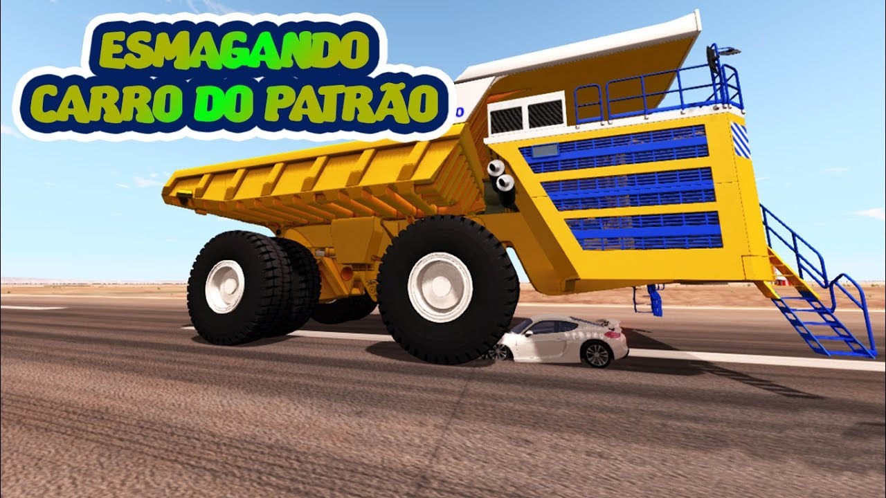 PASSANDO POR CIMA DE CARROS COM CAMINHÃO GIGANTE - BEAMNG DRIVE - YouTube