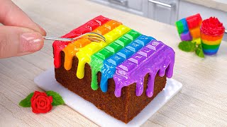 Melt Chocolate Cake 🍫 Satisfying Miniature Rainbow Chocolate Cake Decorating 🌈🎂 Tiny Cakes