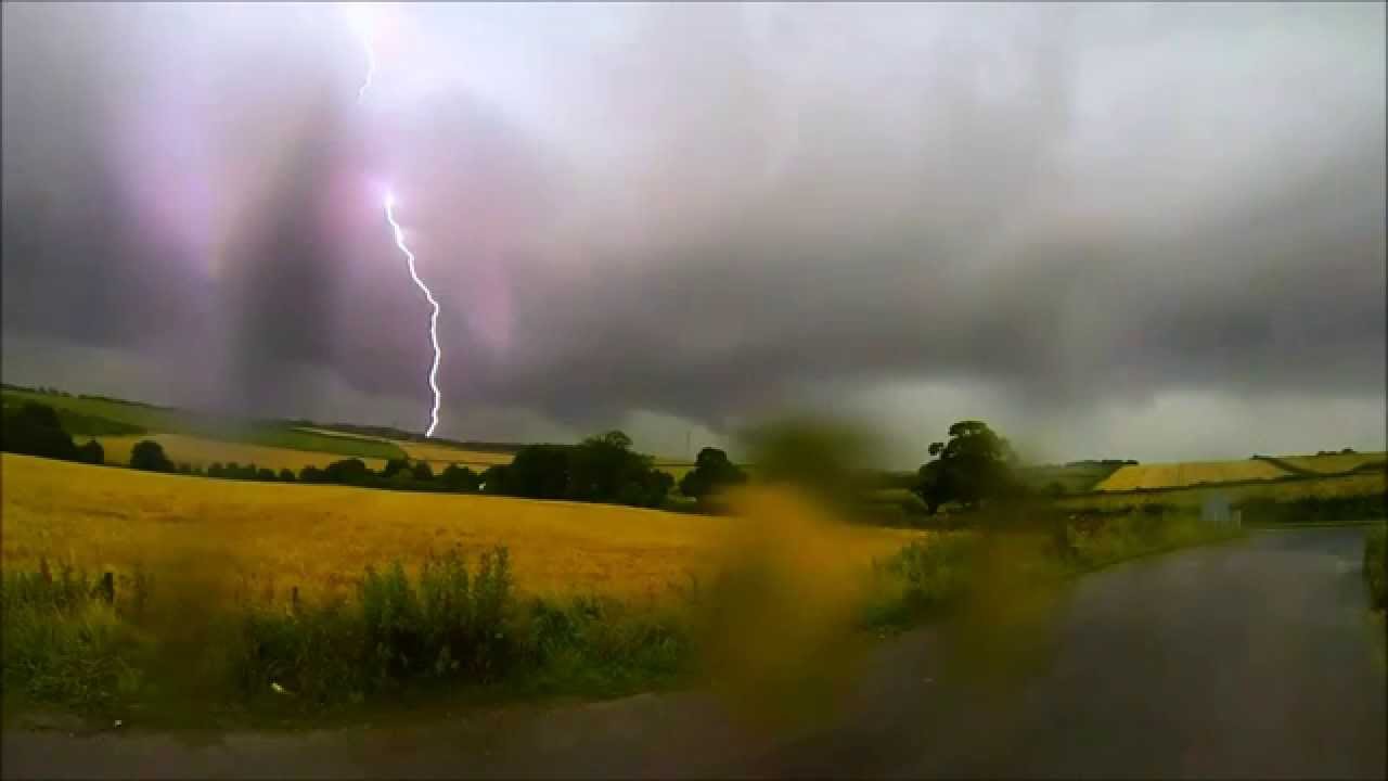 Slow Motion Lightning Strike 19th July 2014 Derbyshire UK - Clay Cross