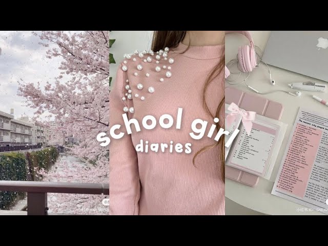 school girl diaries 📖 study with me,shopping,cute fits 🎀🎐 class=