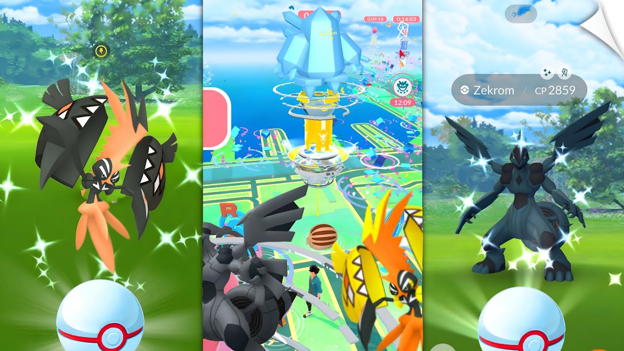 Most excited month ever in pokemon go  Shiny deino , shiny Zekrom , shiny  Reshiram , shiny Kyurem 