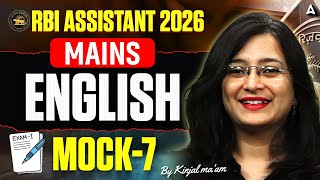 RBI Assistant Mains 2026 English | English Mock Test 7 | By Kinjal Ma'am