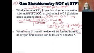 Module 7 Honors: Gas Stoichiometry NOT at STP