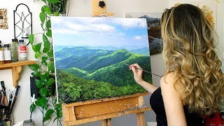 Oil Painting Time Lapse | Mountain Landscape (Where I Got Married!)
