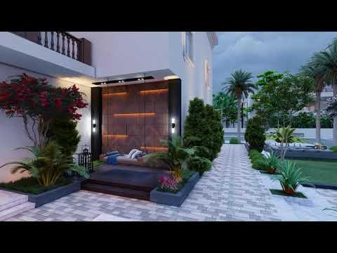 تصميم معماري فيلا سكنية خاصة تصميم وتنسيق موقع عام مكتب قادة المعمار