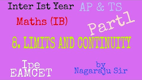 LIMITS AND CONTINUITY part1 by NAGARAJU Sir/ Inter Ist year MathsIB