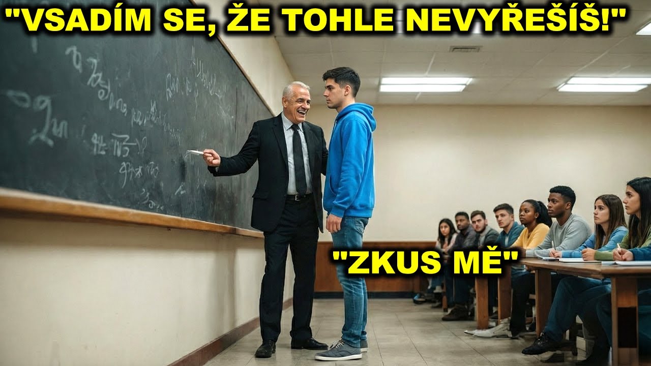 Profesor netuší, že student je matematický génius – zadá „nemožnou“ rovnici, pak toho lituje