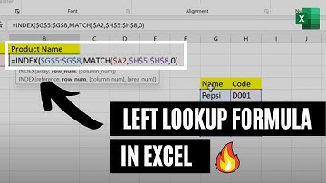 LEFT Lookup in Excel: INDEX and MATCH | Lookup Formula