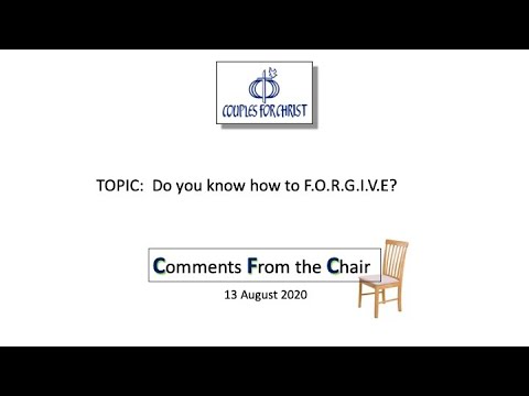 COMMENTS FROM THE CHAIR with Bro Bong Arjonillo - 13 Aug 2020