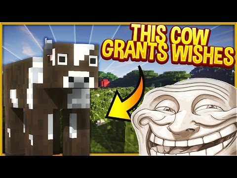 MAGIC COW GRANTS WISHES! (Minecraft Trolling)