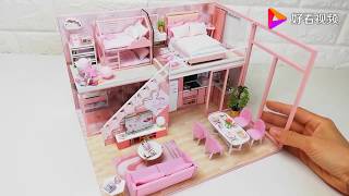 DIY迷你娃娃屋，粉色的甜蜜爱心小屋 好看视频