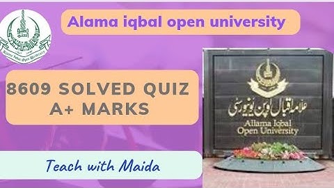 #8609 Solved #Quiz || #aiou #solvedquiz #aiou_guess_paper