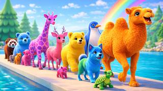 Funny Animal Race Down the Longest Slide with Elephant Lion Dog Zebra screenshot 2