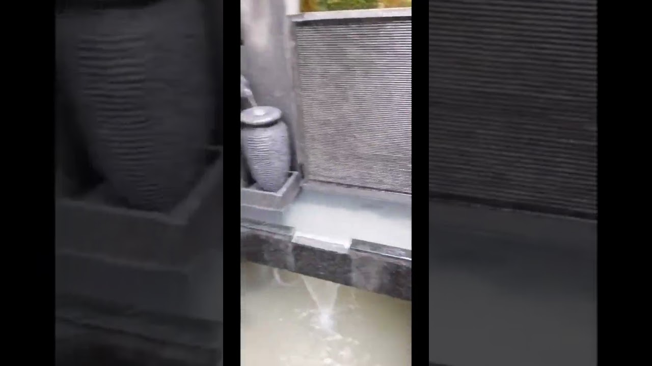 Water curtain wall flowing ornaments stone water curtain wall