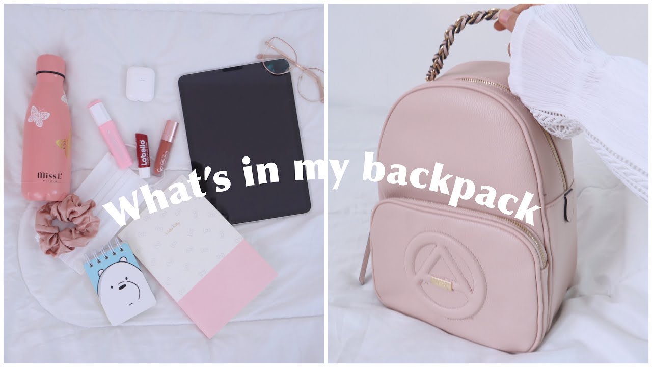 What’s in my backpack 🎒 ماذا يوجد في حقيبتي للمدرسة/ الجامعة | أساسيات حقيبة المدرسة