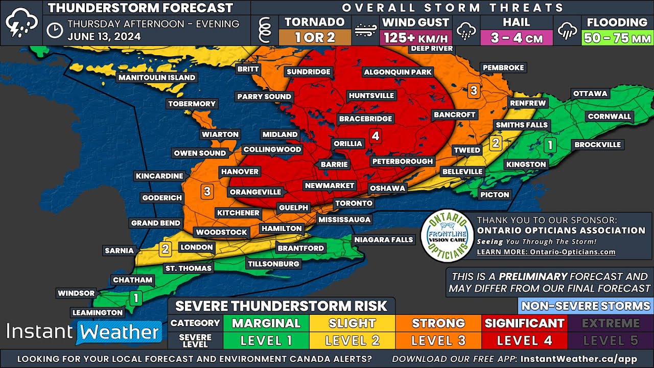 Significant Severe Weather Targets Ontario For Thursday - YouTube