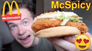 Is It Spicy? I Eating McDonald's *NEW* MCSPICY CHICKEN SANDWICH!! 😍