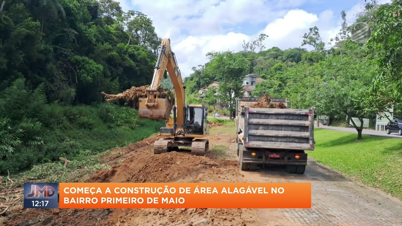 Começa construção de área alagável no bairro Primeiro de Maio, em Brusque