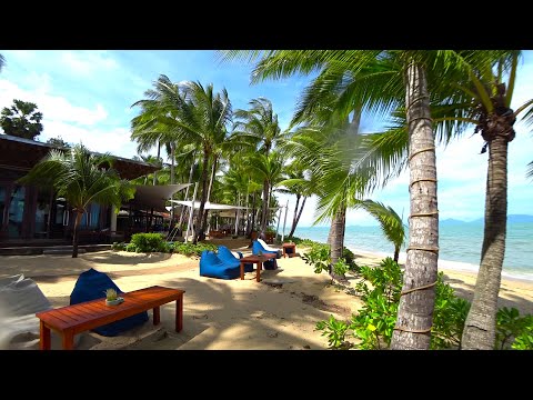 Koh Samui 2020 from Maenam soi 3 to SANTIBURI Hotel - Virtual walking tour Beach side