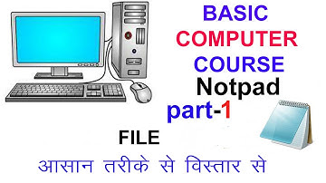 Notepad File menu ||part -1 || How to open notepad #notepad ka kya use hai basic computer course
