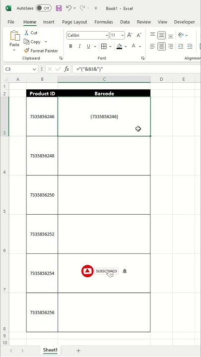 how-to-make-barcode-using-excel-genarate-barcode-youtube