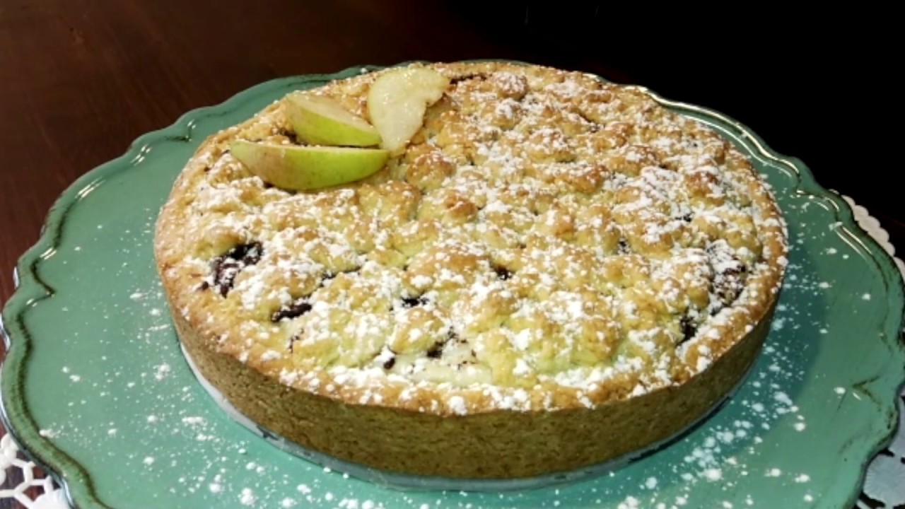 Crostata con ricotta, pere e cioccolato