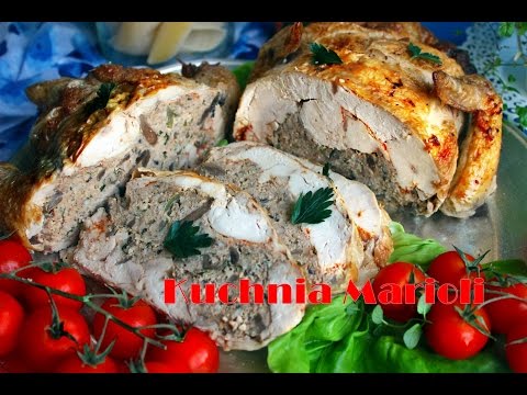 Wideo: Filet Z Kurczaka Z Mięsem Mielonym, Pieczarkami I Ciastem