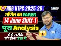 RRB NTPC 2025-26 | 14 June Shift-1 Maths Paper Analysis | Sahil sir