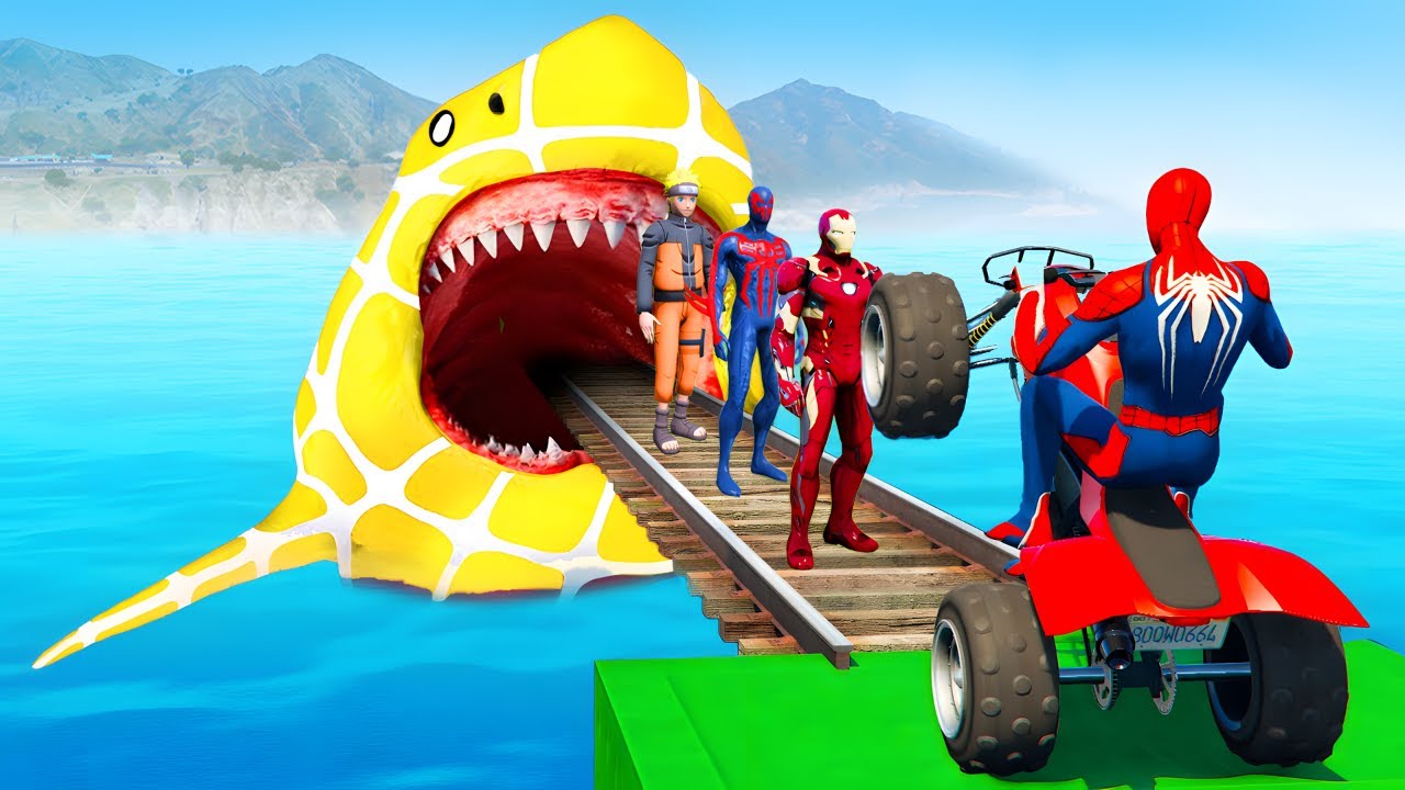 الرجل العنكبوت انقاذ باتRAINBOW SPIDER-MAN Rescue iron man vs superhero funny Game GTA 5 superheroes