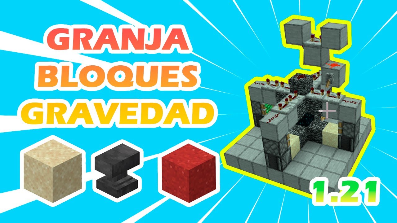 MINECRAFT / GRANJA DE BLOQUES DE GRAVEDAD 1.21 / BEDROCK - YouTube
